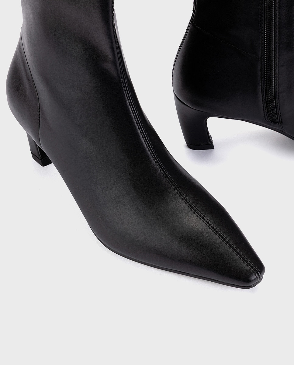Imagen 4 de Botines de tacón de mujer de piel con plantilla acolchada - Martinelli - Negro Negro