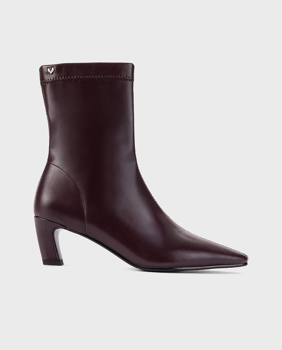 Imagen 1 de Botines de tacón de mujer de piel con plantilla acolchada - Martinelli - Granate Granate