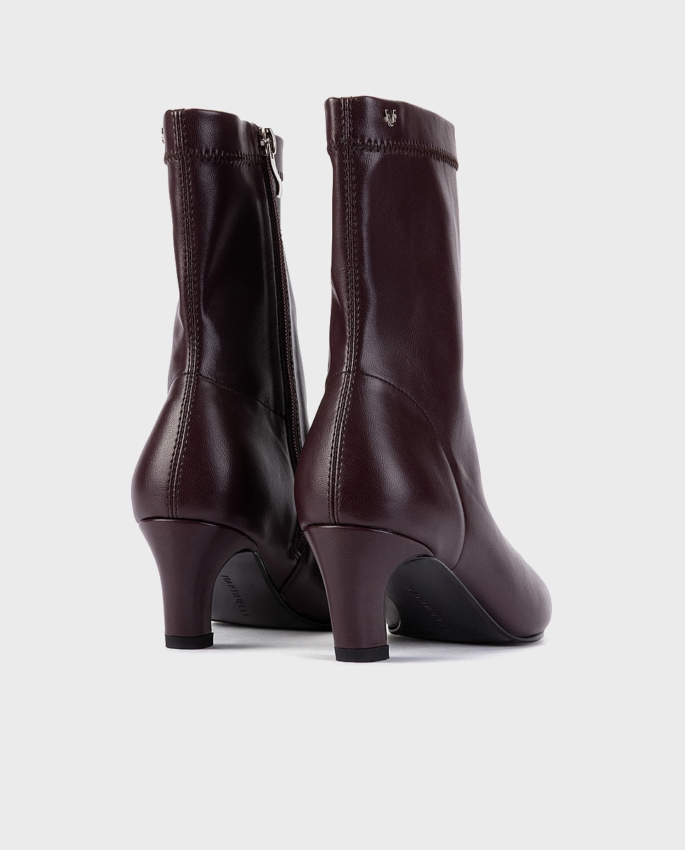 Imagen 2 de Botines de tacón de mujer de piel con plantilla acolchada - Martinelli - Granate Granate