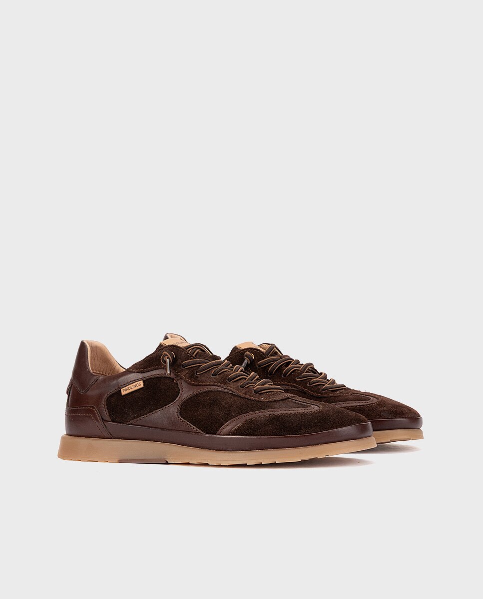 Zapatillas de mujer de piel con plantilla extraíble - Pikolinos - Marrón oscuro Marrón oscuro-3