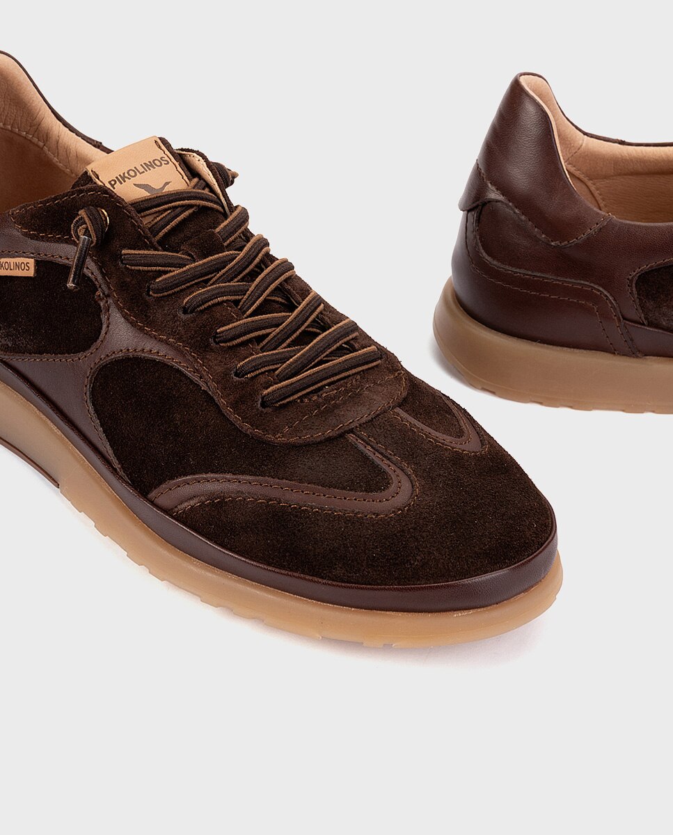 Zapatillas de mujer de piel con plantilla extraíble - Pikolinos - Marrón oscuro Marrón oscuro-4