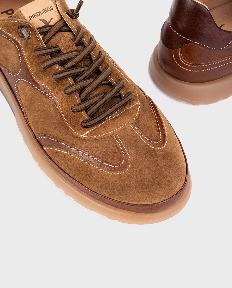Zapatillas de mujer de piel con plantilla extraíble - Pikolinos - Marrón Marrón-4