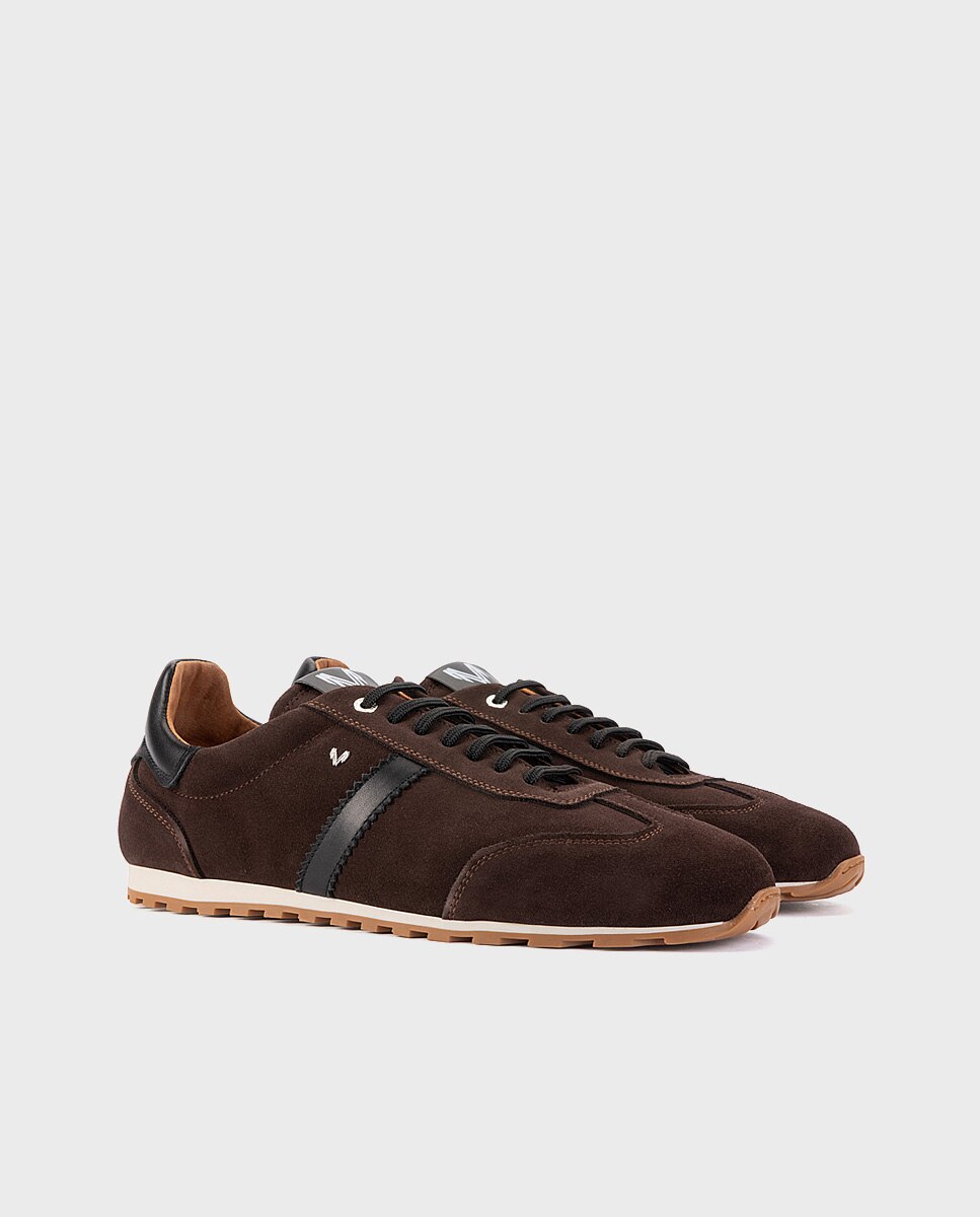 Zapatillas de hombre de piel con cordones - Martinelli - Marrón oscuro Marrón oscuro-3