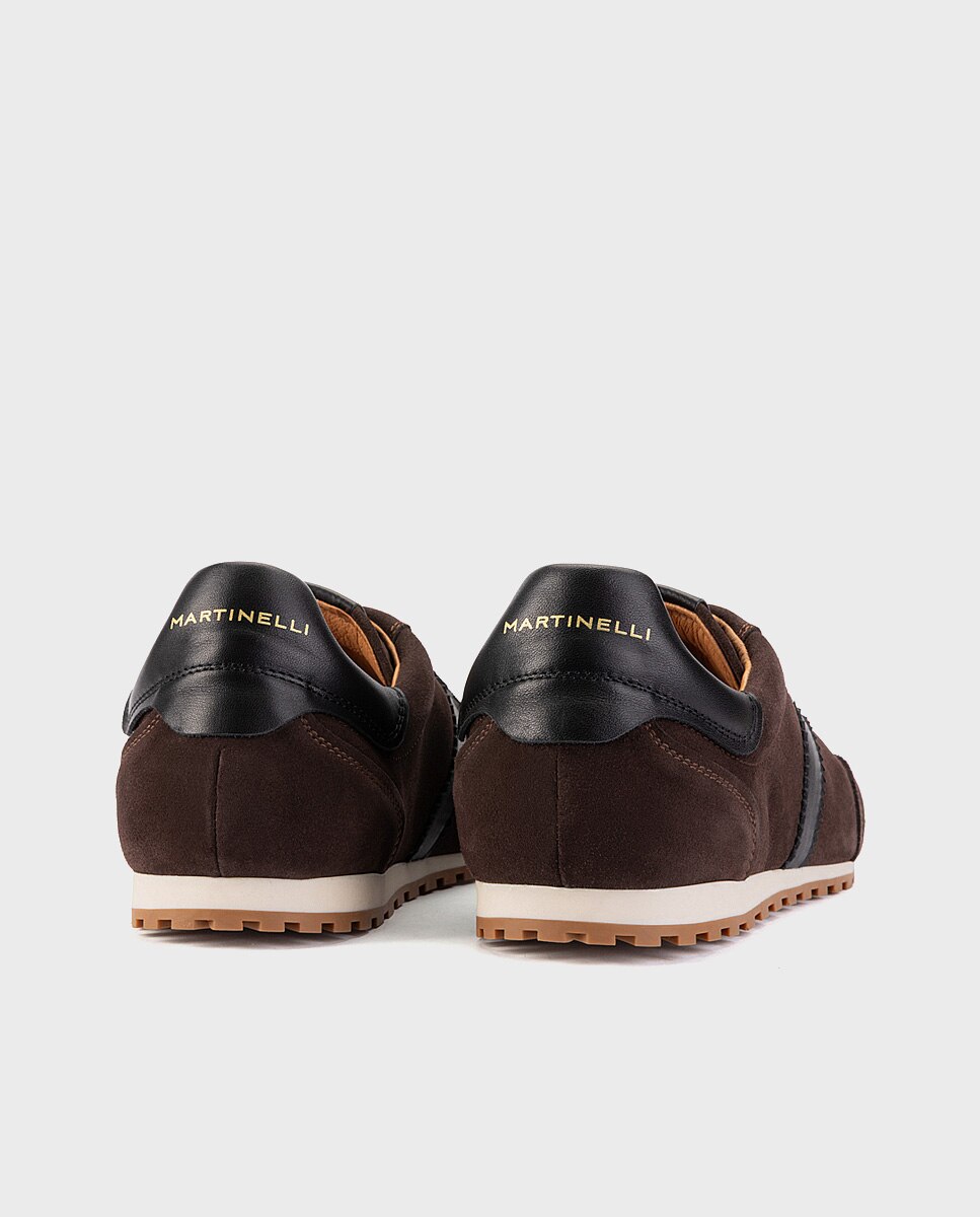 Zapatillas de hombre de piel con cordones - Martinelli - Marrón oscuro Marrón oscuro-2
