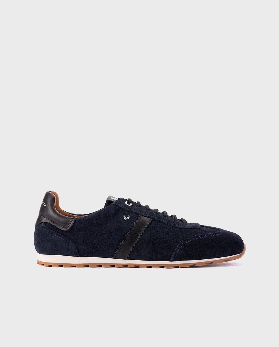 Zapatillas de hombre de piel con cordones - Martinelli - Azul Azul-1