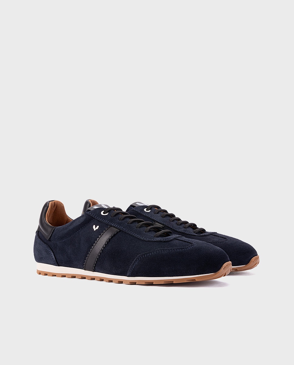 Zapatillas de hombre de piel con cordones - Martinelli - Azul Azul-3