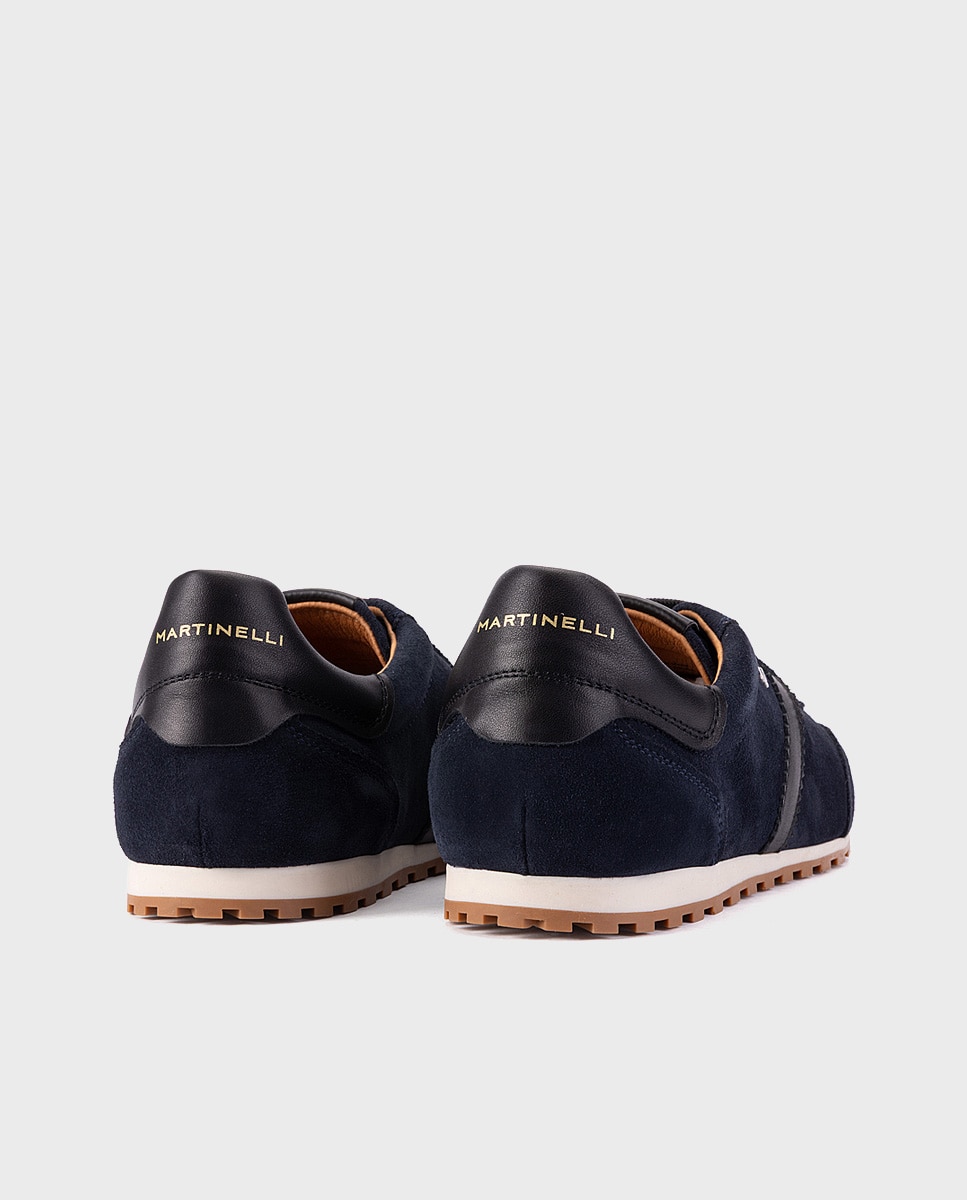 Zapatillas de hombre de piel con cordones - Martinelli - Azul Azul-2
