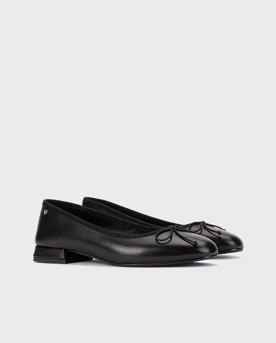 Bailarinas de mujer de piel con plantilla acolchada en color - Martinelli - Negro Negro-3