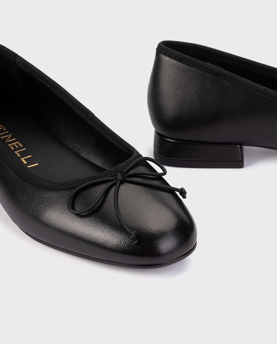 Bailarinas de mujer de piel con plantilla acolchada en color - Martinelli - Negro Negro-4