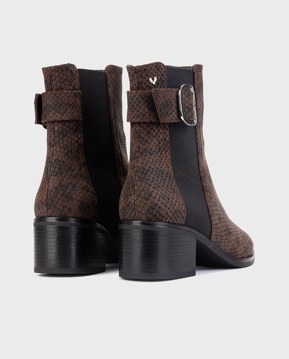 Imagen 2 de Botines de tacón de mujer de piel con elástico en color - Martinelli - Marrón oscuro Marrón oscuro