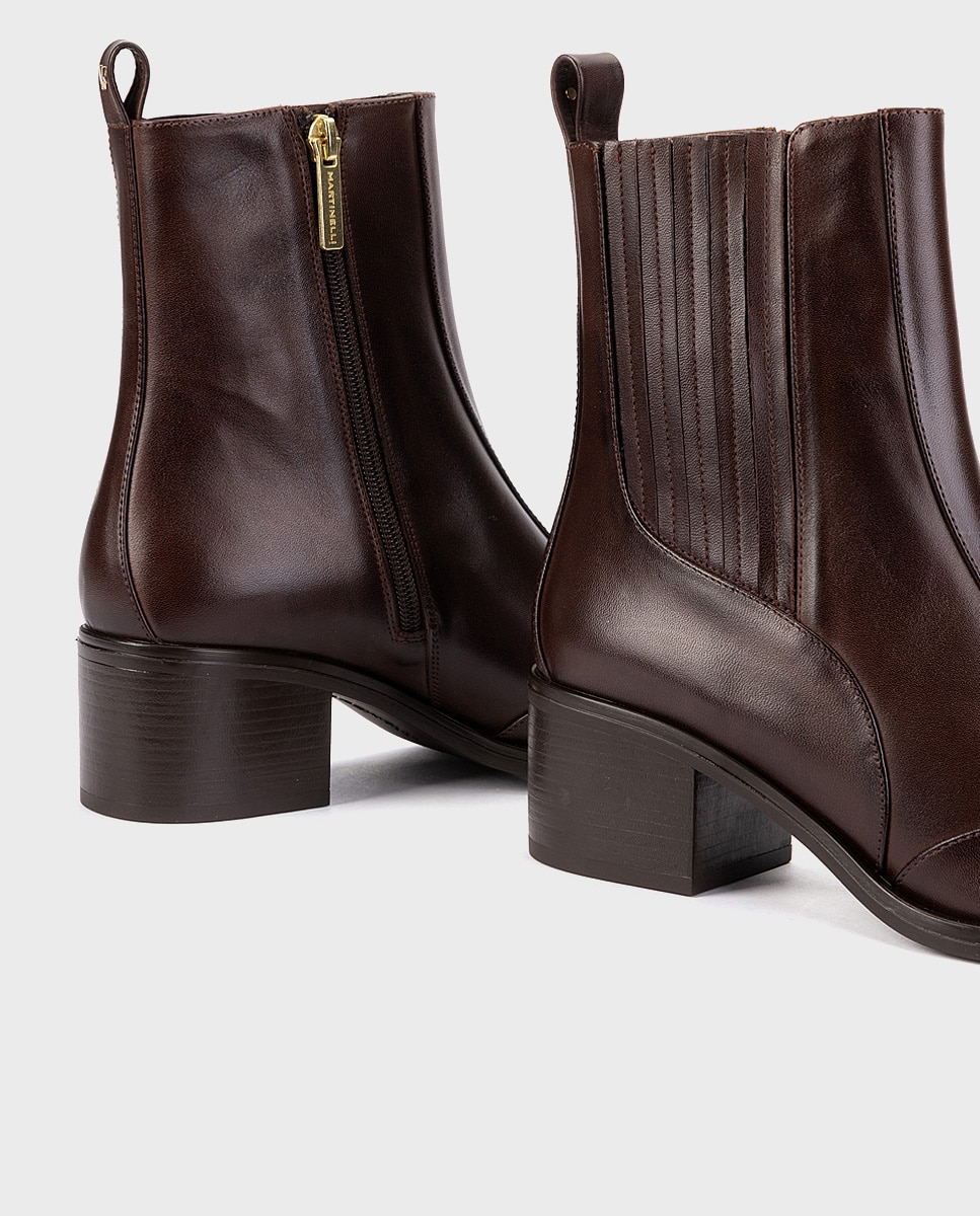 Botines de piel para mujer - Martinelli - Marrón oscuro Marrón oscuro-4