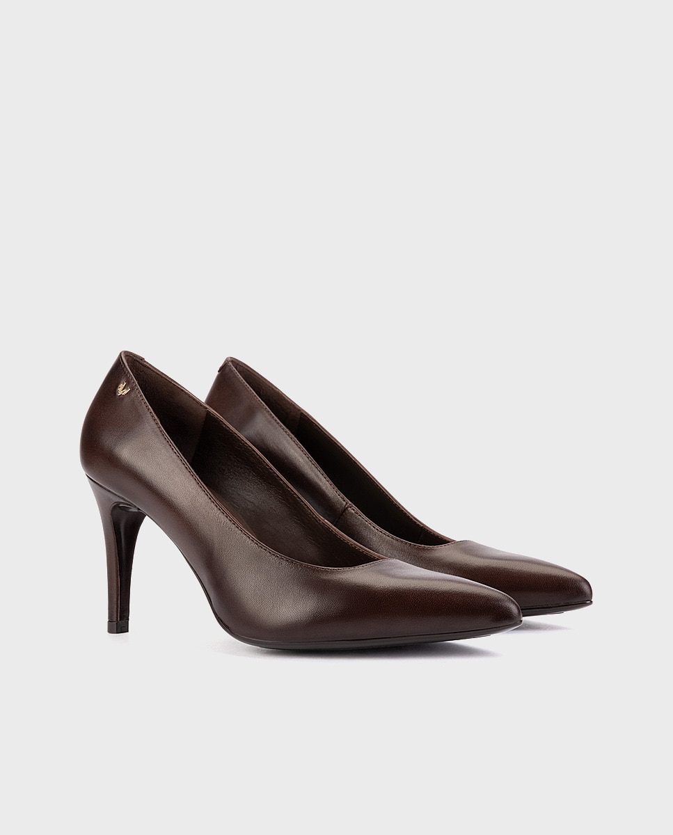 Zapatos de tacón de mujer de piel con plantilla acolchada - Martinelli - Marrón oscuro Marrón oscuro-3