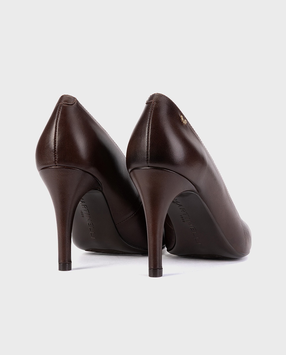 Zapatos de tacón de mujer de piel con plantilla acolchada - Martinelli - Marrón oscuro Marrón oscuro-2