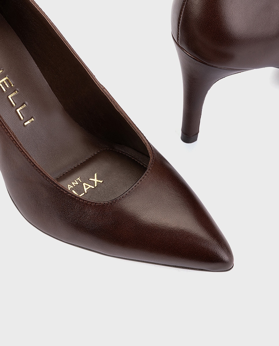 Zapatos de tacón de mujer de piel con plantilla acolchada - Martinelli - Marrón oscuro Marrón oscuro-4