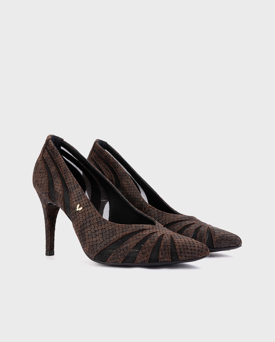 Imagen 3 de Zapatos de tacón de mujer de piel con plantilla acolchada en color - Martinelli - Marrón oscuro Marrón oscuro