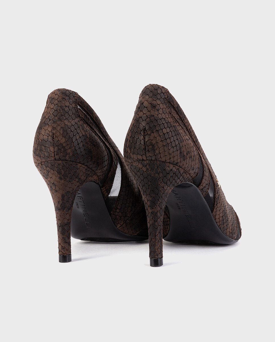 Imagen 2 de Zapatos de tacón de mujer de piel con plantilla acolchada en color - Martinelli - Marrón oscuro Marrón oscuro