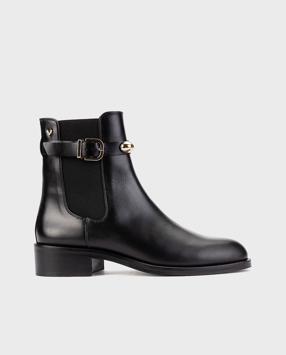 Imagen 1 de Botines de piel para mujer Negro