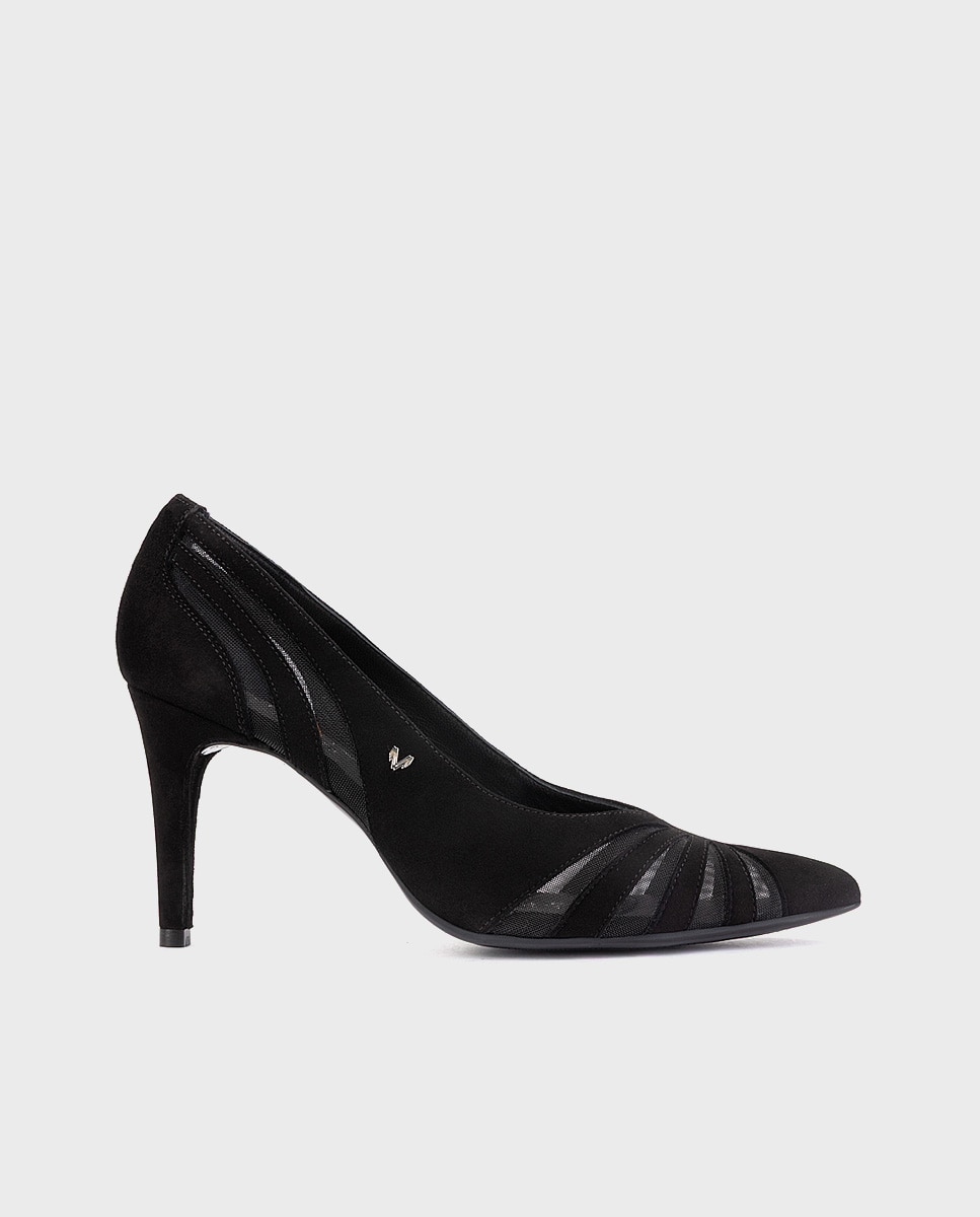 Imagen 0 de Zapatos de tacón de mujer de piel con plantilla acolchada Negro