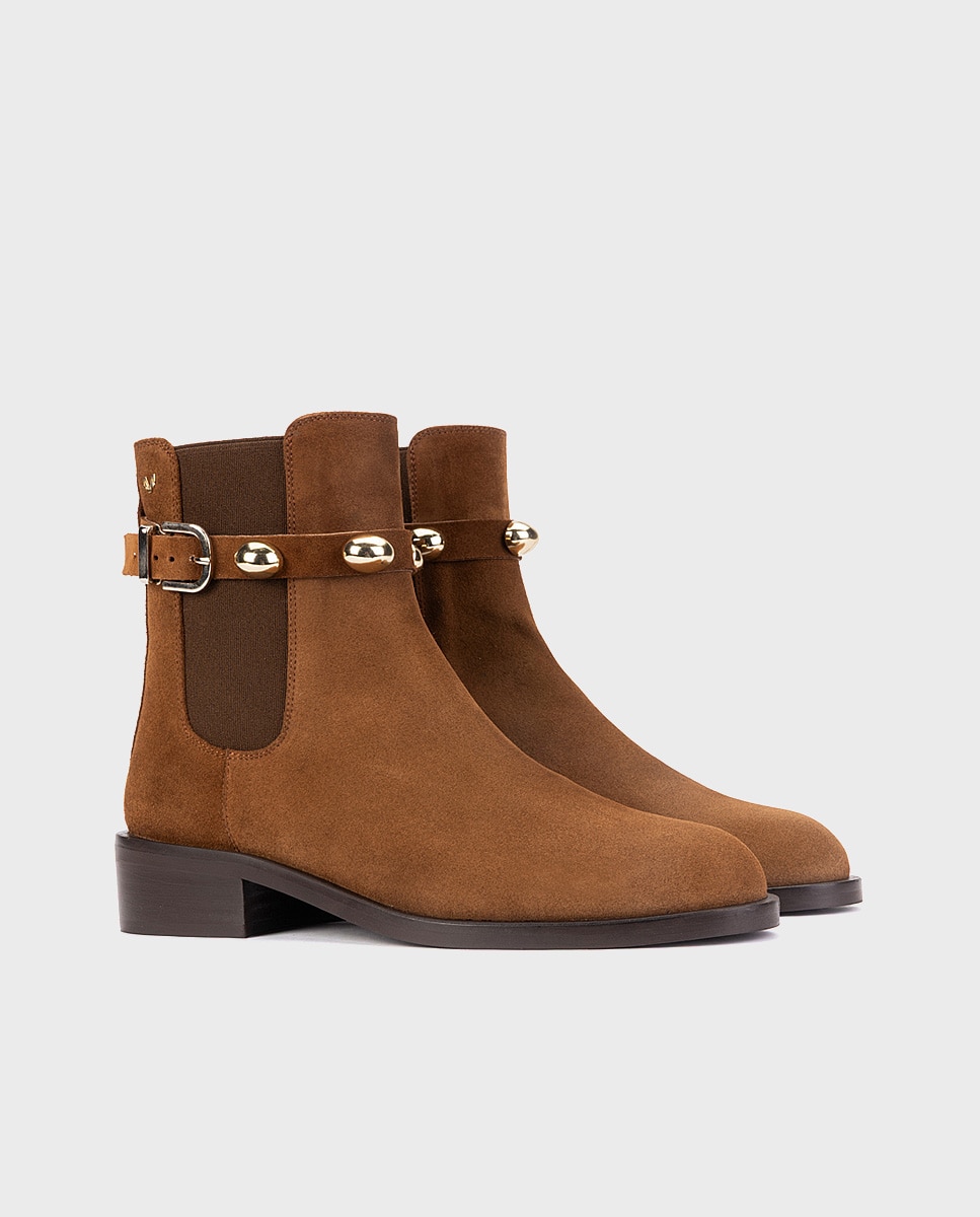 Botines de serraje para mujer - Martinelli - Marrón Marrón-3