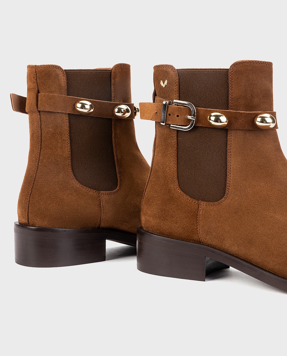 Botines de serraje para mujer - Martinelli - Marrón Marrón-4