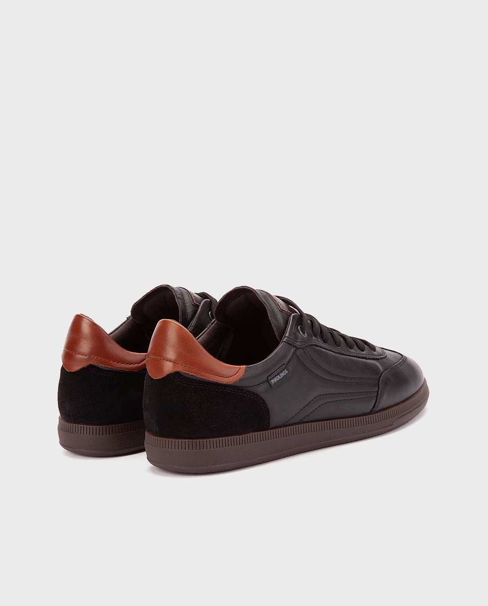 Zapatillas de hombre de piel con plantilla extraíble - Pikolinos - Negro Negro-2