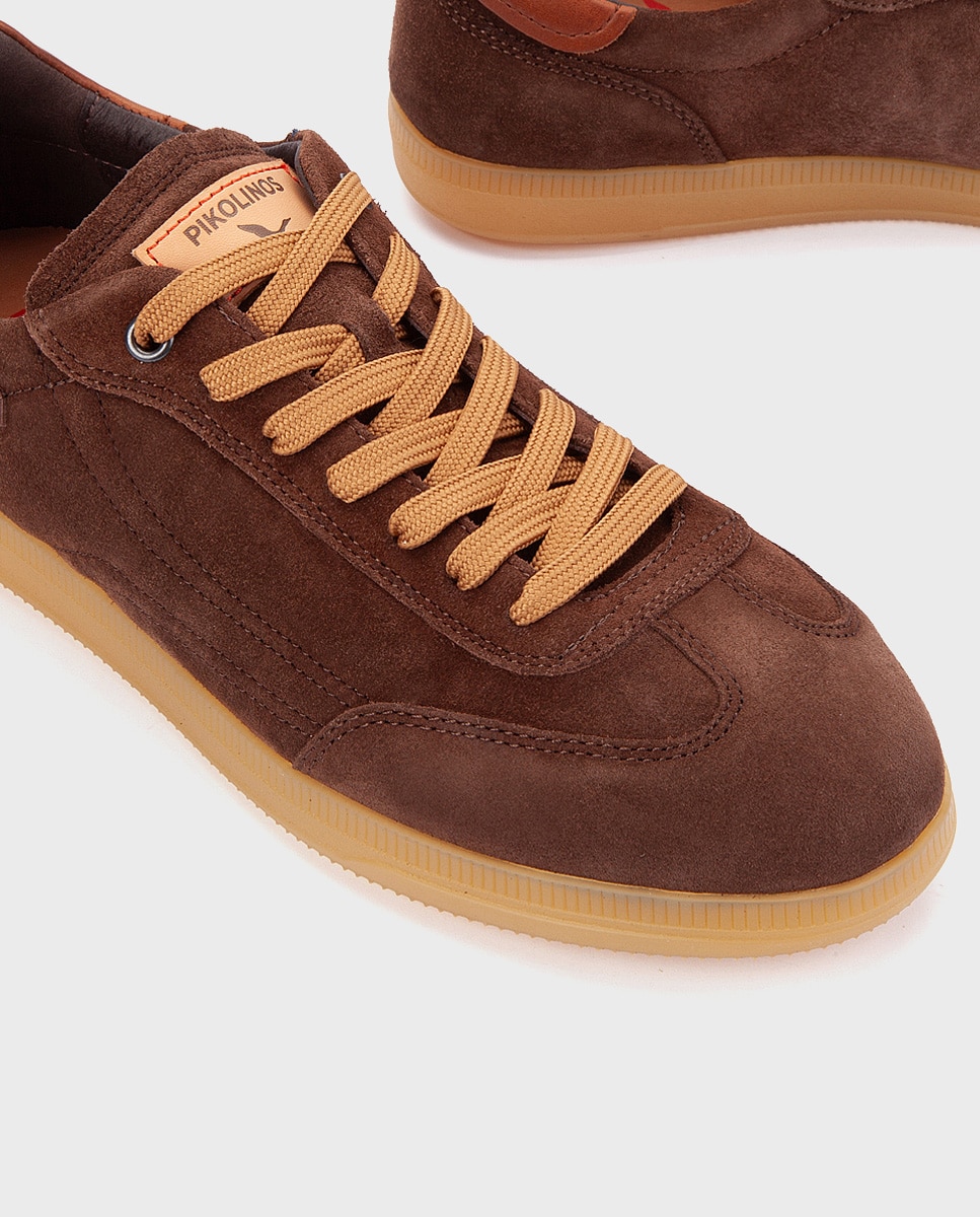 Zapatillas de hombre de piel con plantilla extraíble - Pikolinos - Marrón oscuro Marrón oscuro-4