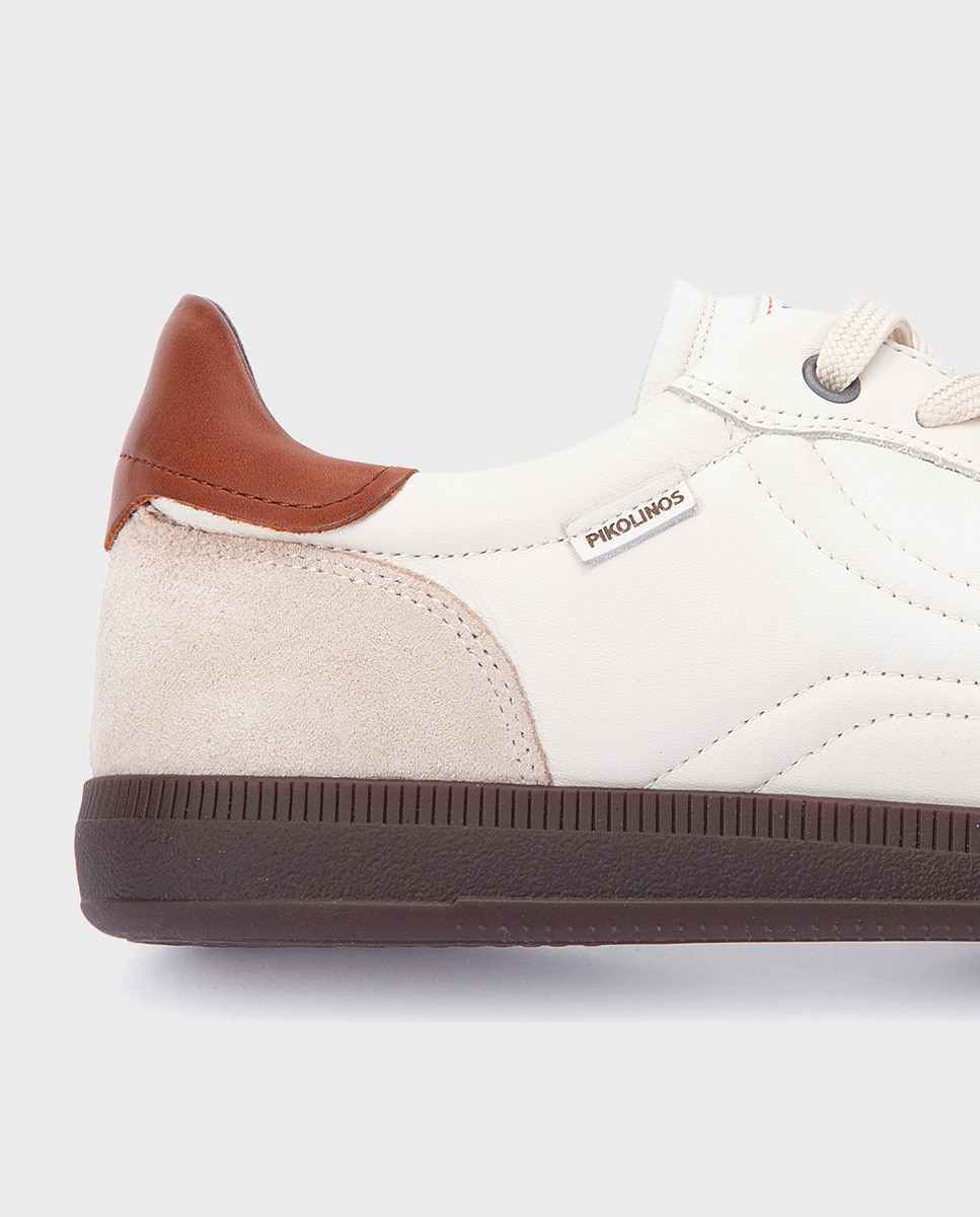 Zapatillas de hombre de piel con plantilla extraíble - Pikolinos - Blanco Blanco-4