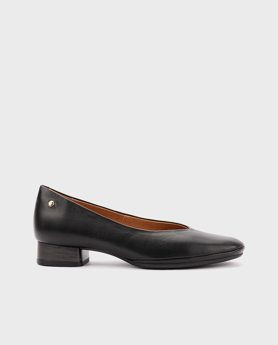 Zapatos de tacón de mujer de piel con horma amplia - Pikolinos - Negro Negro-1