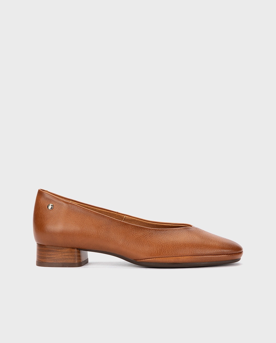 Zapatos de tacón de mujer de piel con horma amplia - Pikolinos - Marrón Marrón-1