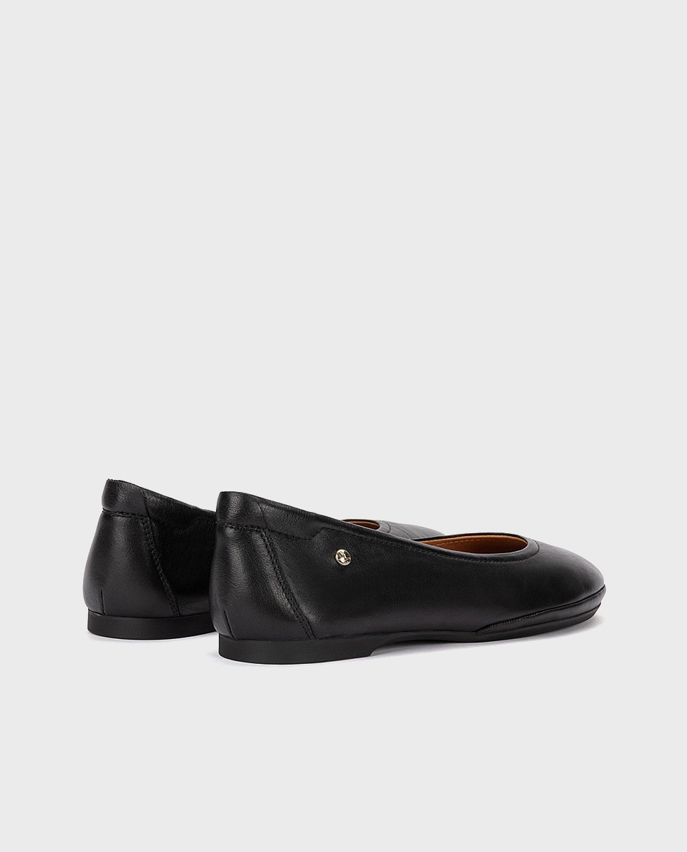 Bailarinas de mujer de piel con plantilla acolchada - Pikolinos - Negro Negro-2
