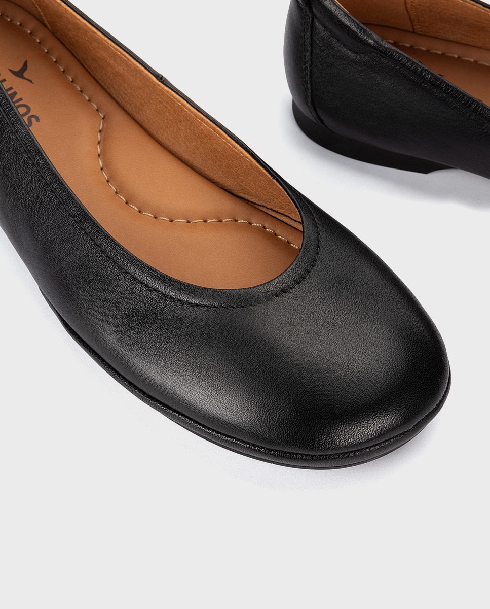 Bailarinas de mujer de piel con plantilla acolchada - Pikolinos - Negro Negro-4