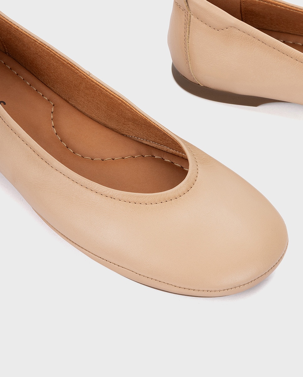 Bailarinas de mujer de piel con plantilla acolchada - Pikolinos - Natural Natural-4