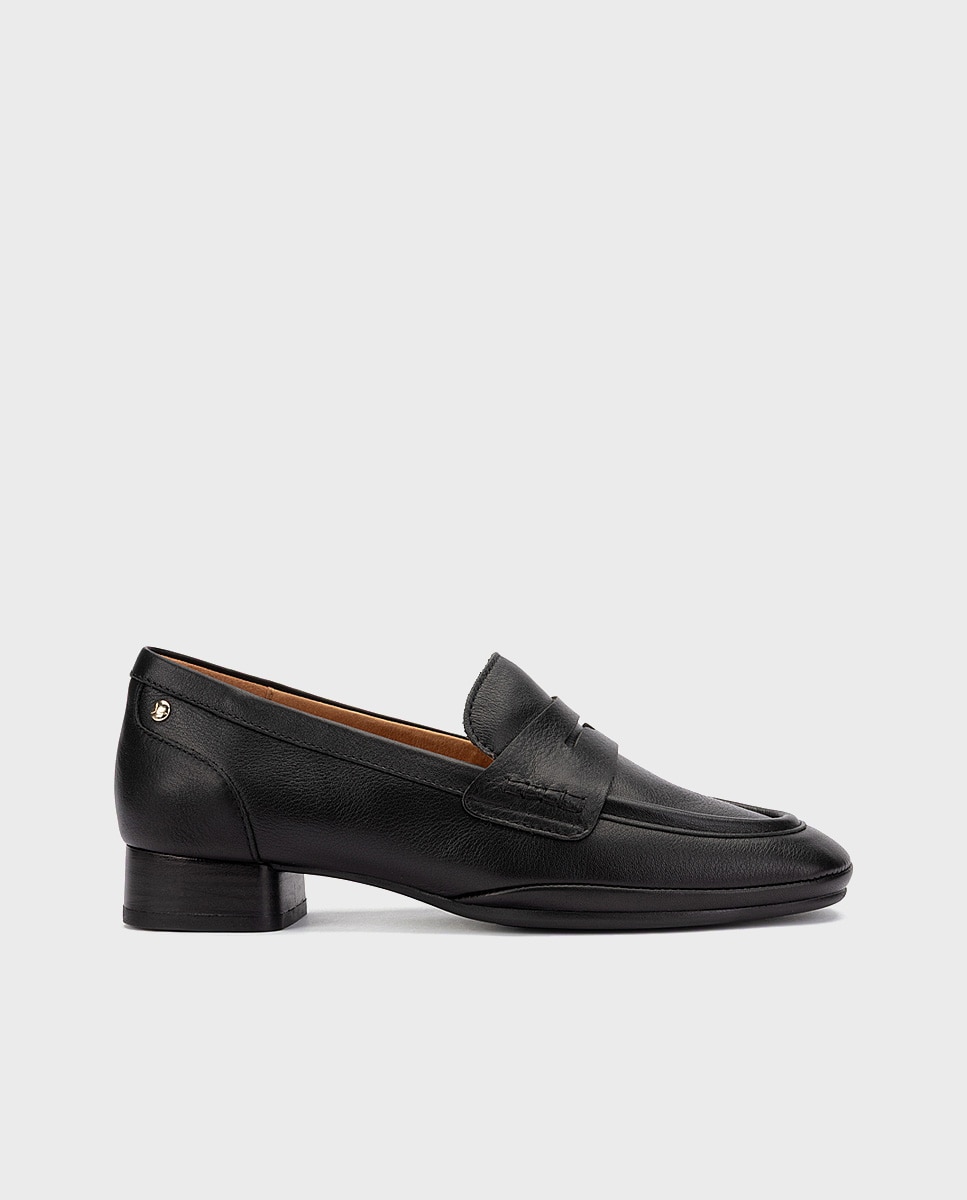 Imagen 0 de Zapatos de tacón de mujer de piel con horma amplia Negro