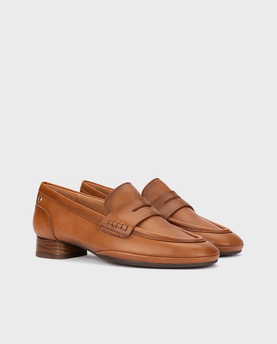 Imagen 3 de Zapatos de tacón de mujer de piel con horma amplia - Pikolinos - Marrón Marrón