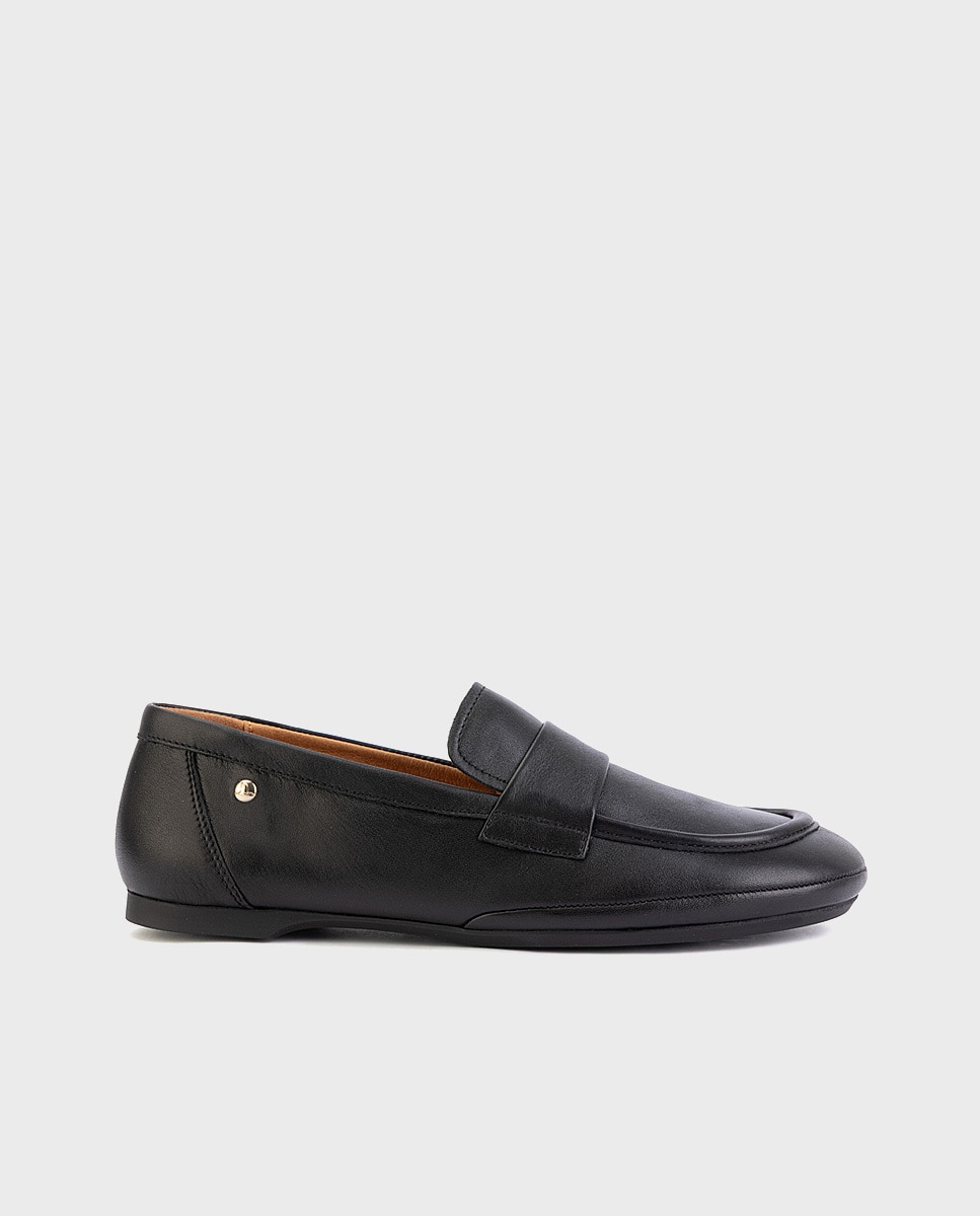 Imagen 0 de Mocasines de mujer de piel con plantilla acolchada Negro