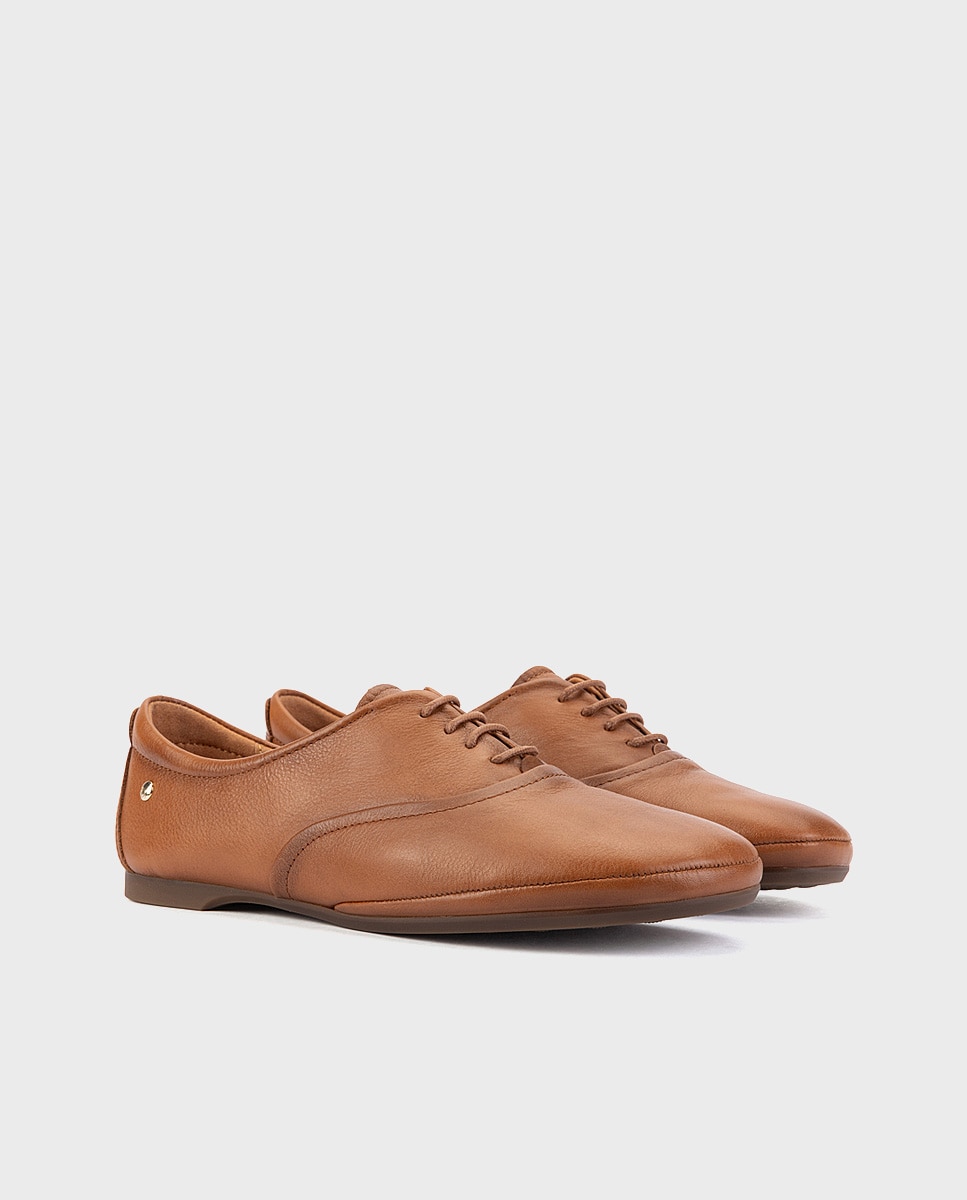 Zapatos planos de mujer de piel con plantilla acolchada - Pikolinos - Marrón Marrón-3