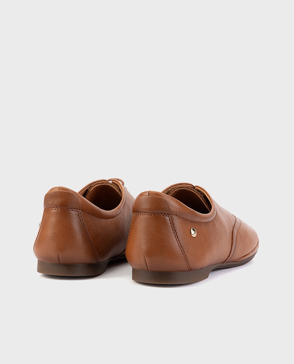Zapatos planos de mujer de piel con plantilla acolchada - Pikolinos - Marrón Marrón-2