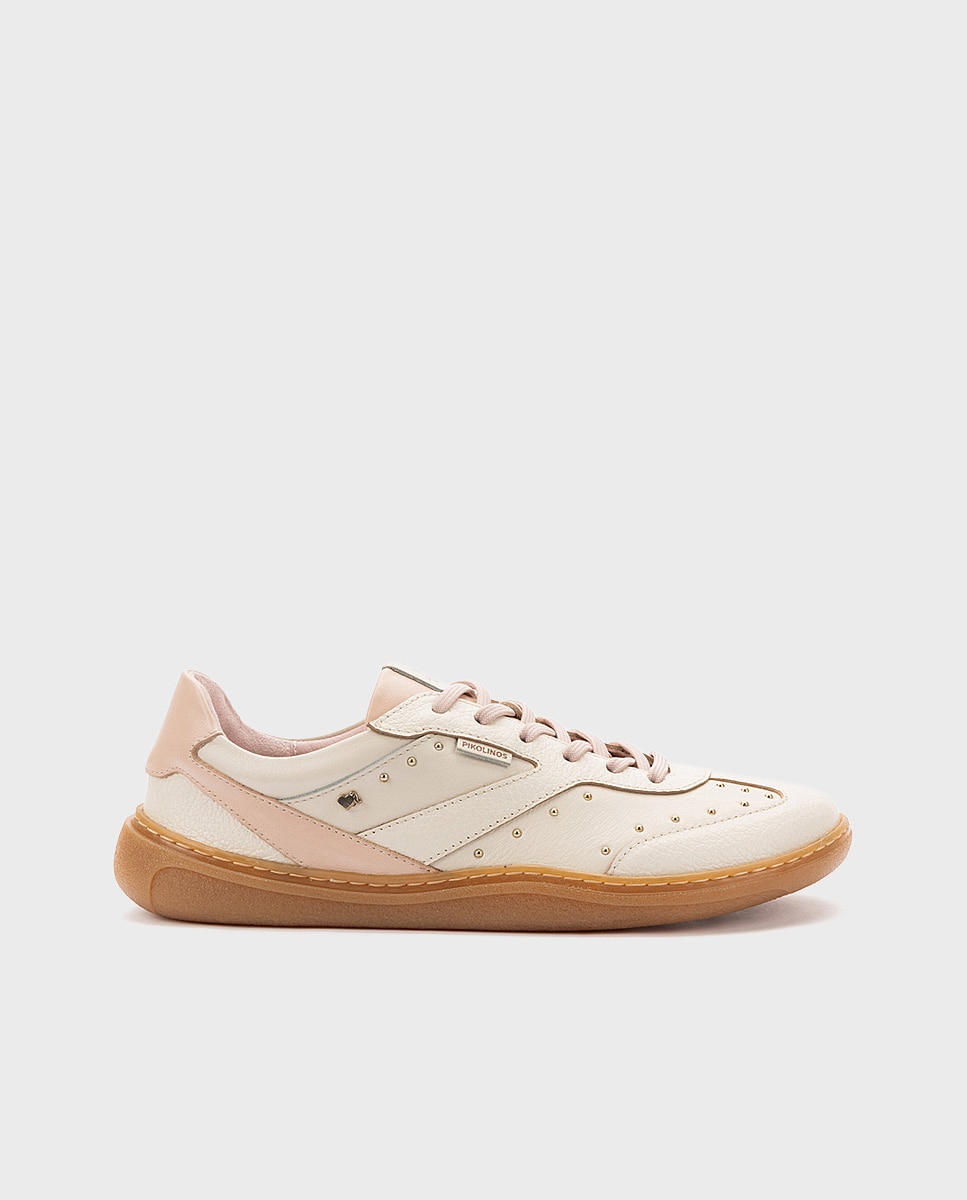 Pikolinos - Zapatillas barefoot de mujer de piel de la vecina rubia en color blanco.