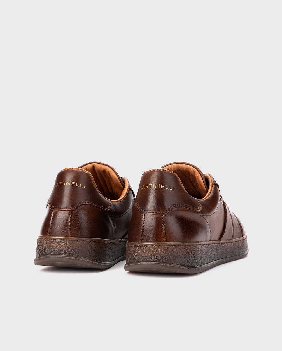 Zapatillas de hombre de piel con cordones en color - Martinelli - Marrón oscuro Marrón oscuro-2