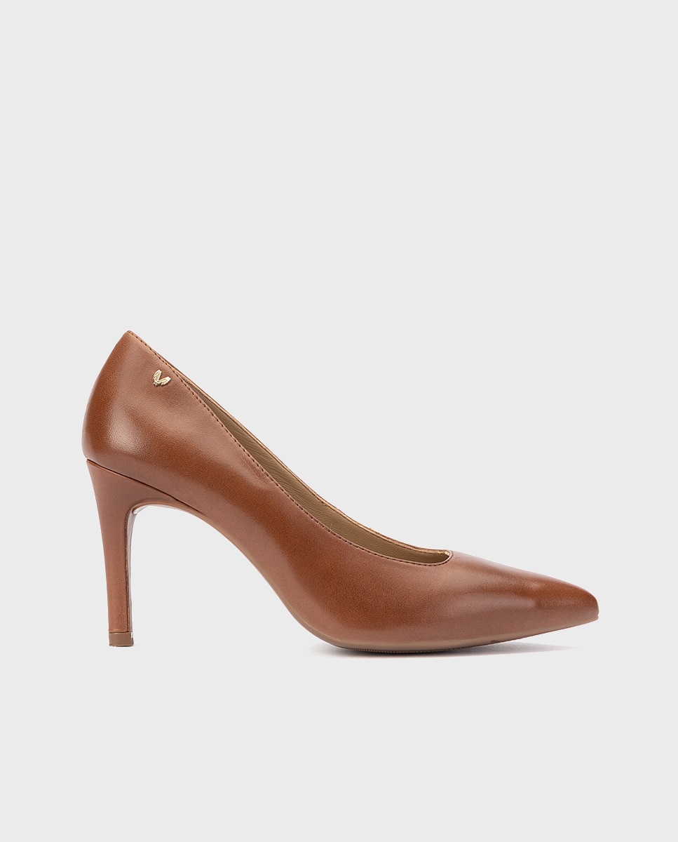 Imagen 0 de Zapatos de tacón de mujer de piel con plantilla acolchada Marrón