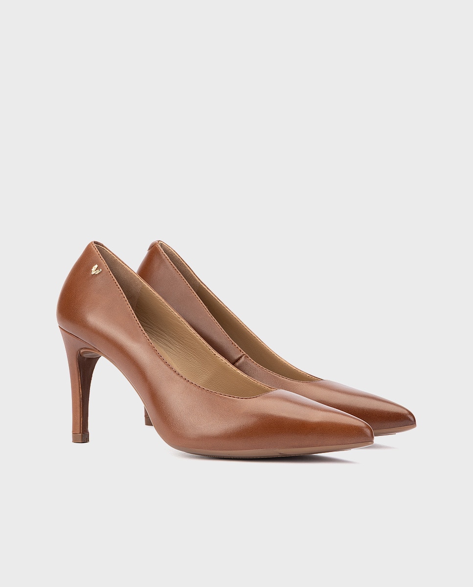 Zapatos de tacón de mujer de piel con plantilla acolchada - Martinelli - Marrón Marrón-3