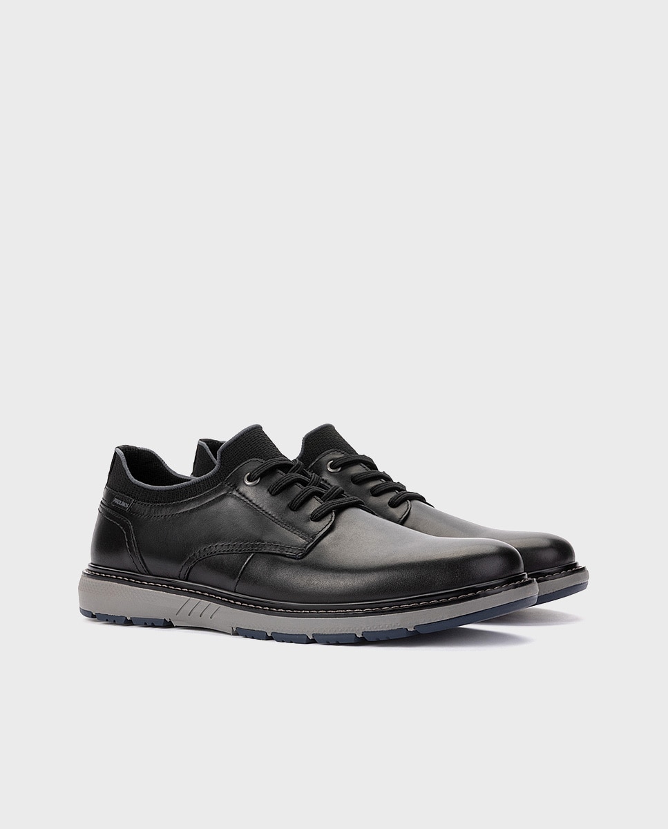 Imagen 3 de Zapatos de cordones de hombre de piel con suela extraligera - Pikolinos - Negro Negro