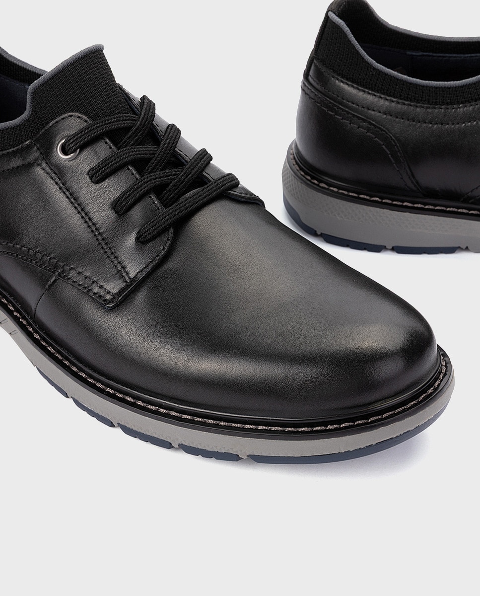 Imagen 4 de Zapatos de cordones de hombre de piel con suela extraligera - Pikolinos - Negro Negro