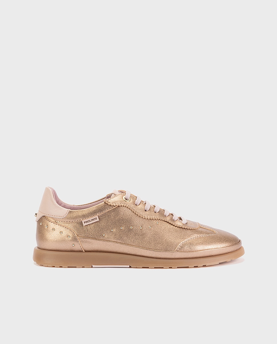 Imagen 0 de Zapatillas de mujer de piel de la vecina rubia en color oro Oro