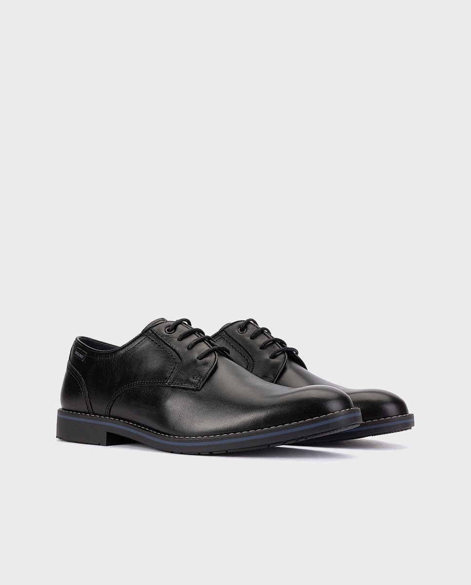 Imagen 3 de Zapatos de cordones de hombre de piel con plantilla acolchada en color - Pikolinos - Negro Negro