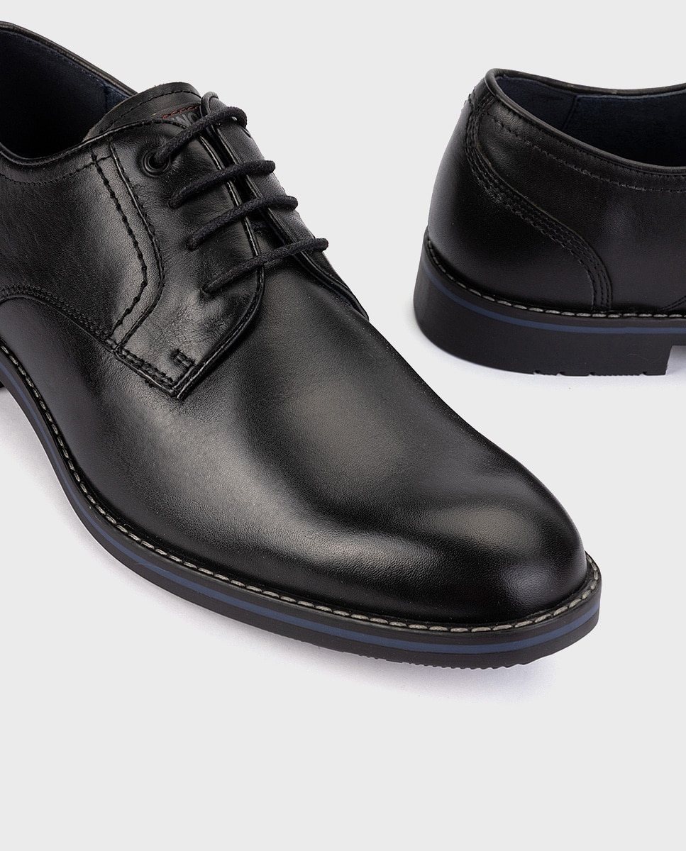 Imagen 4 de Zapatos de cordones de hombre de piel con plantilla acolchada en color - Pikolinos - Negro Negro