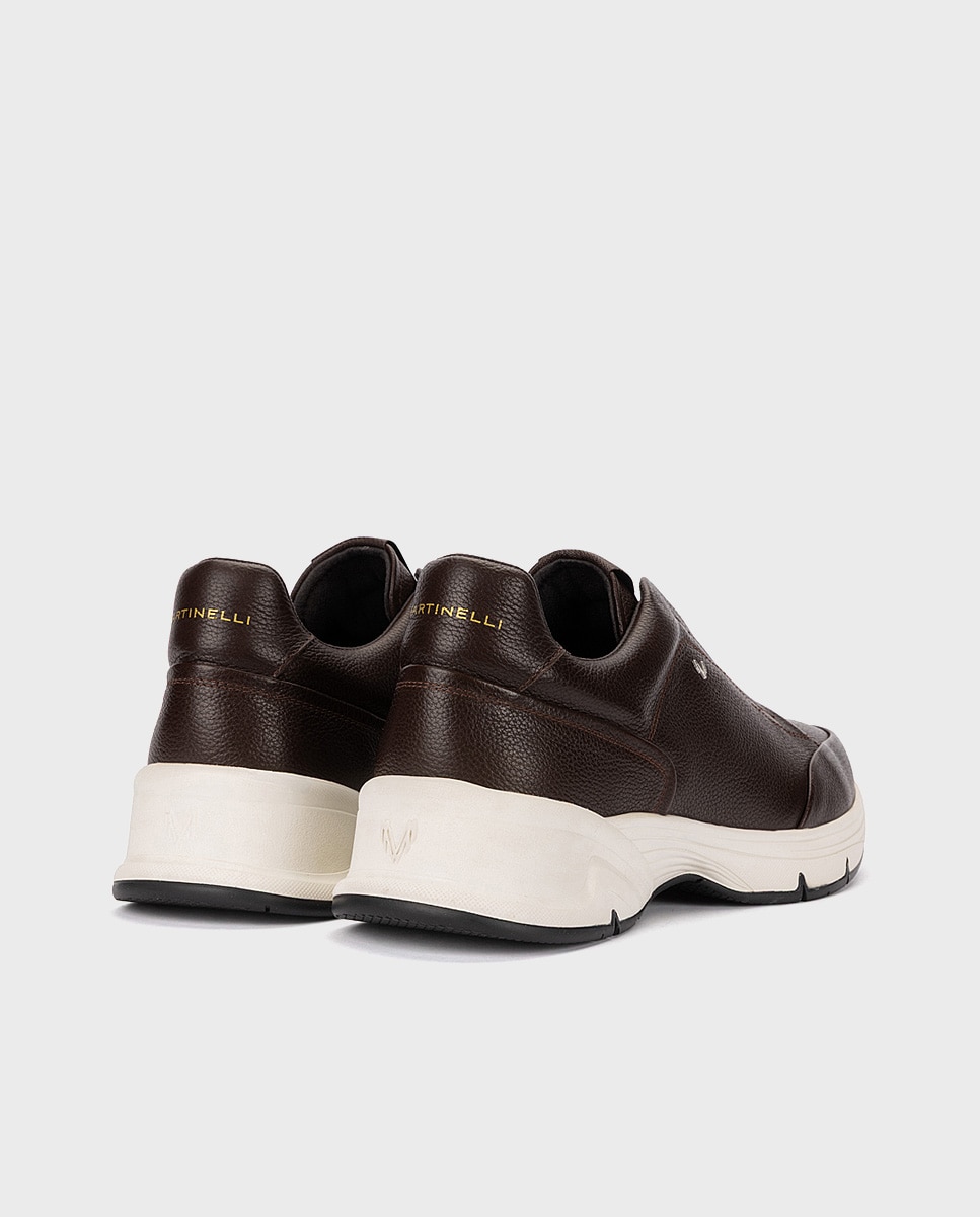 Zapatillas de hombre de piel con suela extraligera en color - Martinelli - Marrón oscuro Marrón oscuro-2