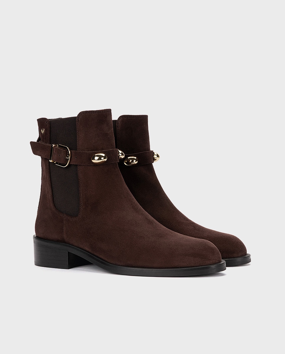 Botines de serraje para mujer - Martinelli - Marrón oscuro Marrón oscuro-3