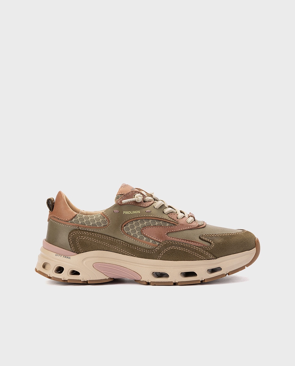 Zapatillas de mujer de piel con plantilla memory foam y suela extraligera - Pikolinos - Verde Verde-1