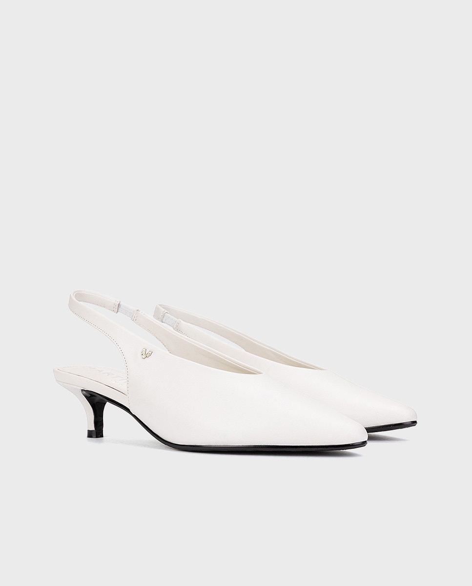 Zapatos de tacón de mujer de piel con elástico - Martinelli - Blanco Blanco-3